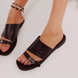 Free People Black Leather Sandals
